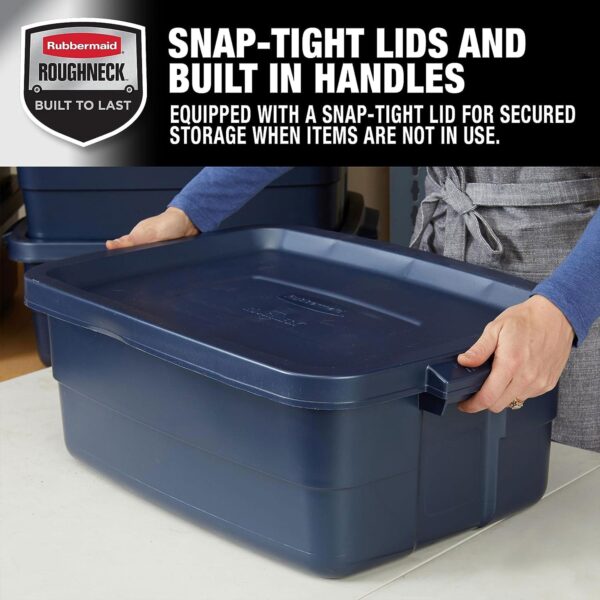10 Gallon Stackable Storage Container, Dark Indigo Metallic (6 Pack) - Image 5