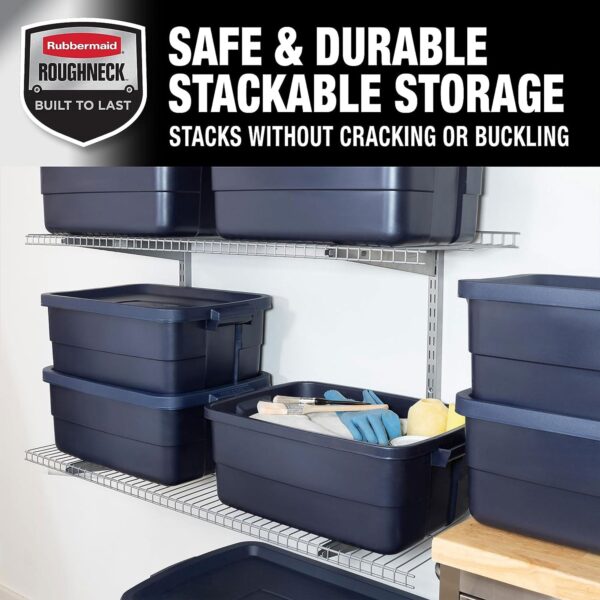 10 Gallon Stackable Storage Container, Dark Indigo Metallic (6 Pack) - Image 6