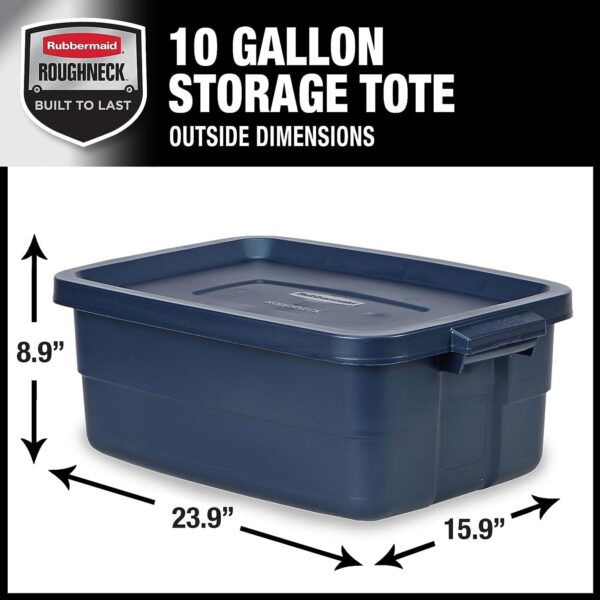 10 Gallon Stackable Storage Container, Dark Indigo Metallic (6 Pack) - Image 7