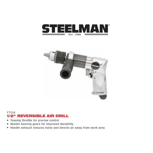 STEELMAN Forward/Reverse Rocker Switch Variable Speed Air Drill - Image 3