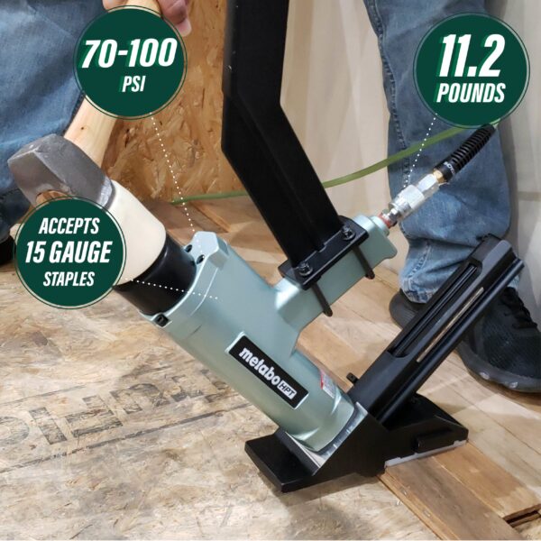 HPT 15.5-Gauge 1/2-in Medium Crown Flooring Pneumatic Stapler - Image 2