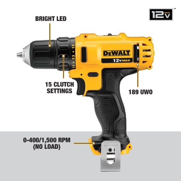2-Tool 12-Volt Max Power Tool Combo Kit with Soft Case (1-Battery and charger Included) - Image 2