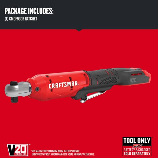 20-volt Max Variable Speed 3/8-in Drive Cordless Ratchet Wrench (Bare Tool) - Image 4