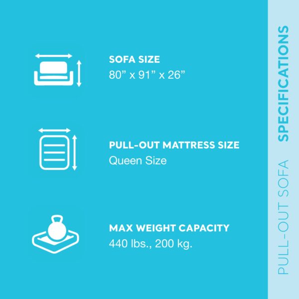 Queen Size Inflatable Pull-Out Sofa Bed Sleep Away Futon Couch, Dark Gray - Image 2