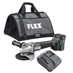 FX3171A-1C 5-in 24-volt Paddle Switch Brushless Cordless Angle Grinder (Charger Included and 1-Battery)