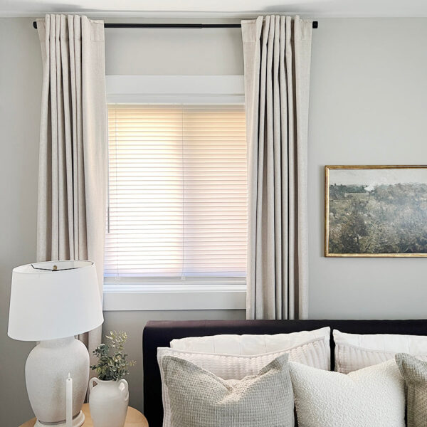 Back Tab Lille Linen Memory Trained Blackout Curtains Natural Modern Custom Drapes - Image 2