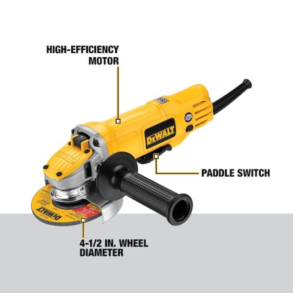 DWE4120W 4.5-in-Amp Paddle Switch Corded Angle Grinder - Image 2