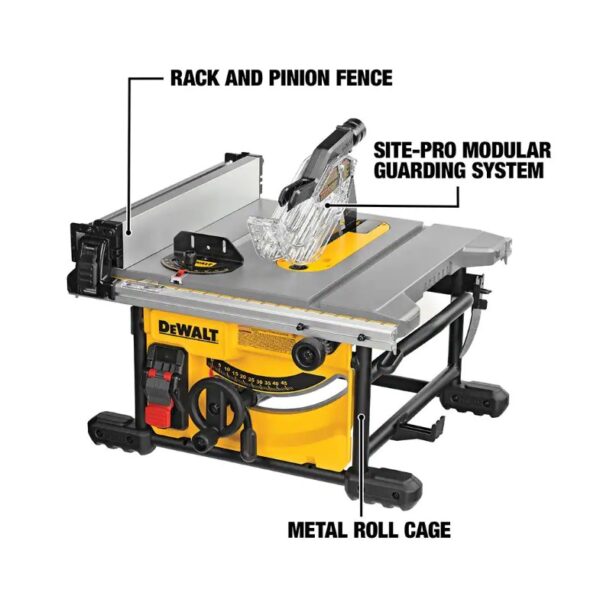 Table saw DWE7485 15 Amp Corded 8-1/4 in. with Compact Table Saw DW7451Stand - Image 3