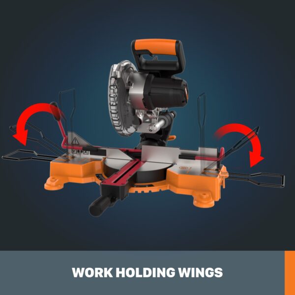 Power Share POWER SHARE 7-1/4-in 20-volt Max Single Bevel Sliding Compound Cordless Miter Saw (Cordless) - Image 12