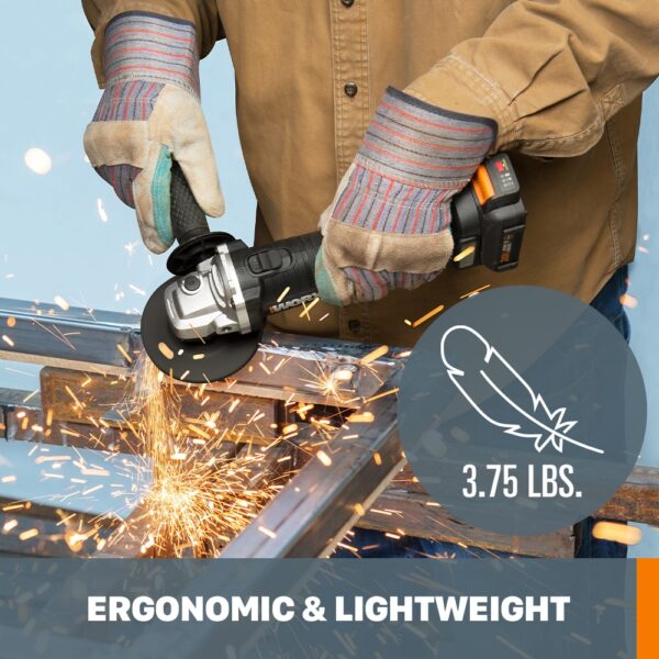4.5-in 20-volt Max Sliding Switch Brushless Cordless Angle Grinder (Charger Included and 1-Batteries) - Image 4