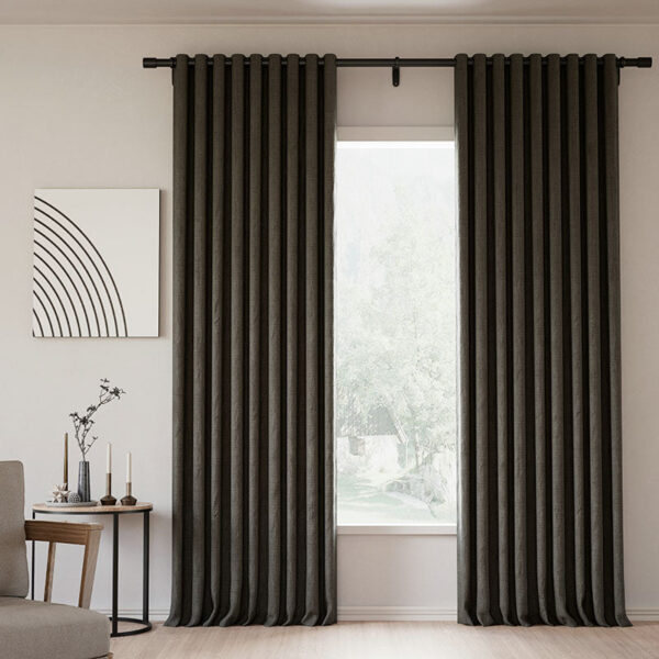 Grommet Lille Linen Memory Trained Blackout Curtains Natural Modern Pale Blue Aqua Custom Drapes - Image 21