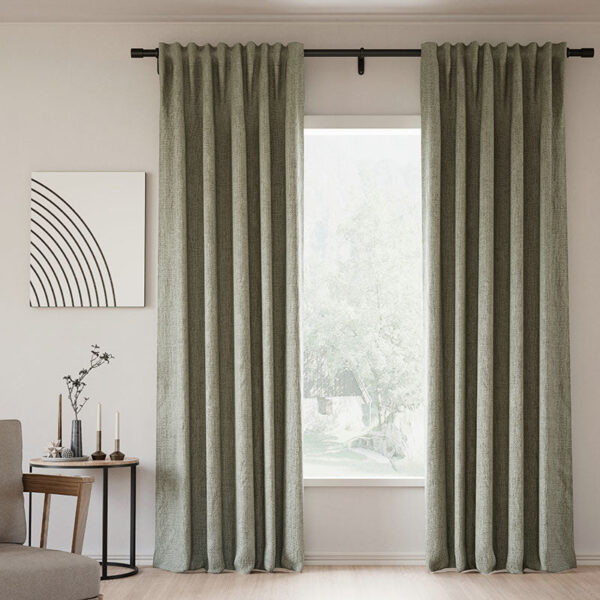 Back Tab Lille Linen Memory Trained Blackout Curtains Natural Modern Custom Drapes - Image 22