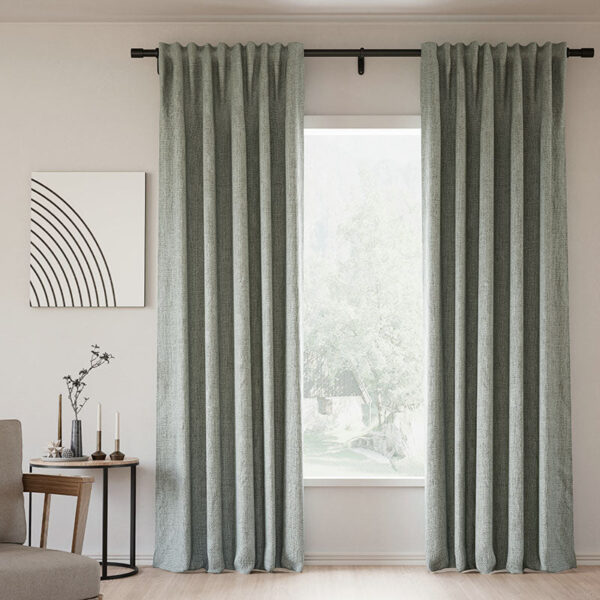 Back Tab Lille Linen Memory Trained Blackout Curtains Natural Modern Custom Drapes - Image 24