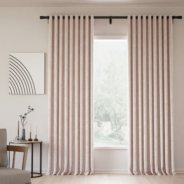 Grommet Lille Linen Memory Trained Blackout Curtains Natural Modern Pale Blue Aqua Custom Drapes - Image 27