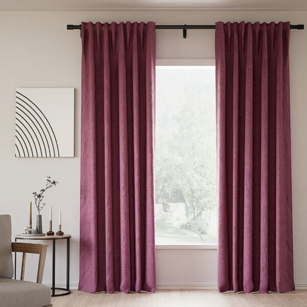 Back Tab Lille Linen Memory Trained Blackout Curtains Natural Modern Custom Drapes - Image 28