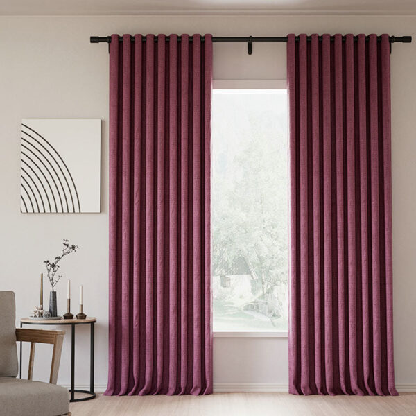 Grommet Lille Linen Memory Trained Blackout Curtains Natural Modern Pale Blue Aqua Custom Drapes - Image 29