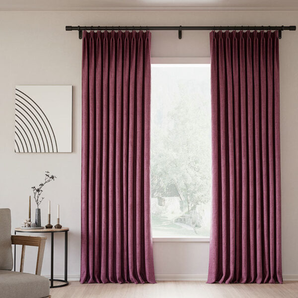 Pinch Pleated Lille Linen Memory Trained Blackout Curtains Natural Modern Custom Drapes - Image 37