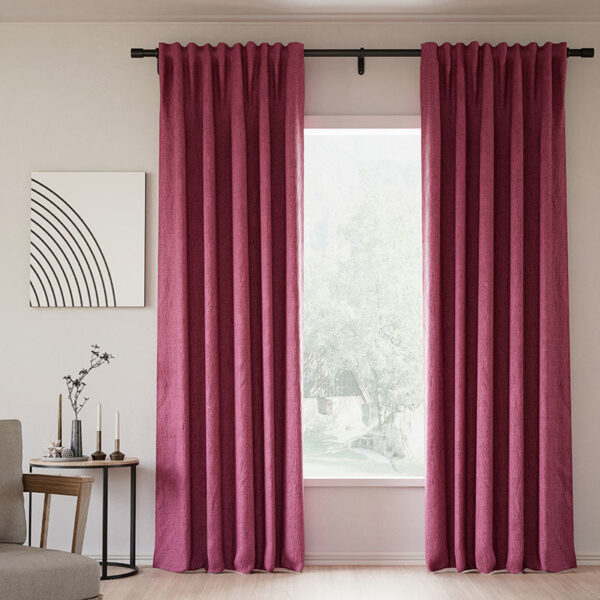 Back Tab Lille Linen Memory Trained Blackout Curtains Natural Modern Custom Drapes - Image 29