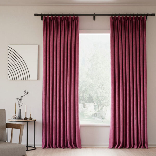 Pinch Pleated Lille Linen Memory Trained Blackout Curtains Natural Modern Custom Drapes - Image 38