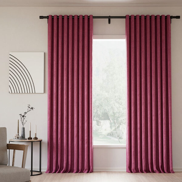 Grommet Lille Linen Memory Trained Blackout Curtains Natural Modern Pale Blue Aqua Custom Drapes - Image 30