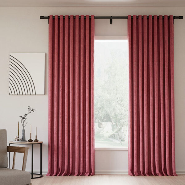 Grommet Lille Linen Memory Trained Blackout Curtains Natural Modern Pale Blue Aqua Custom Drapes - Image 31