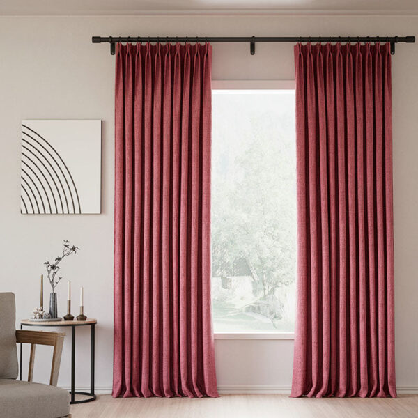 Pinch Pleated Lille Linen Memory Trained Blackout Curtains Natural Modern Custom Drapes - Image 39