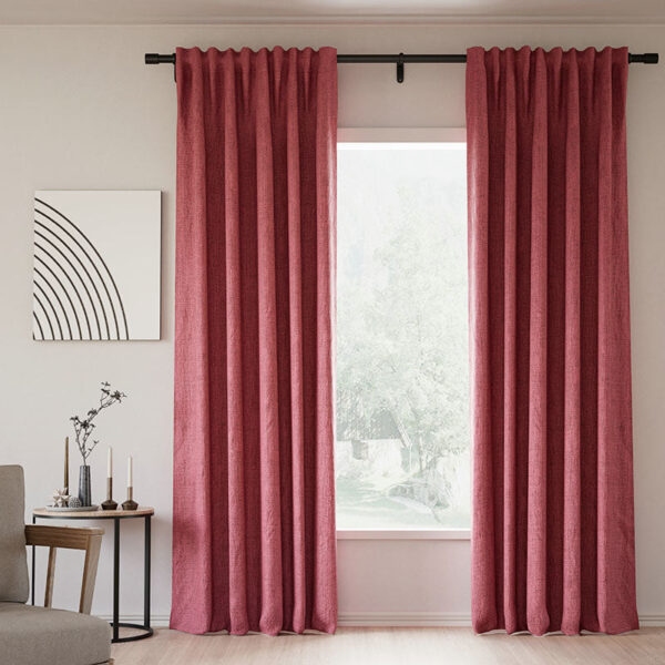 Back Tab Lille Linen Memory Trained Blackout Curtains Natural Modern Custom Drapes - Image 30