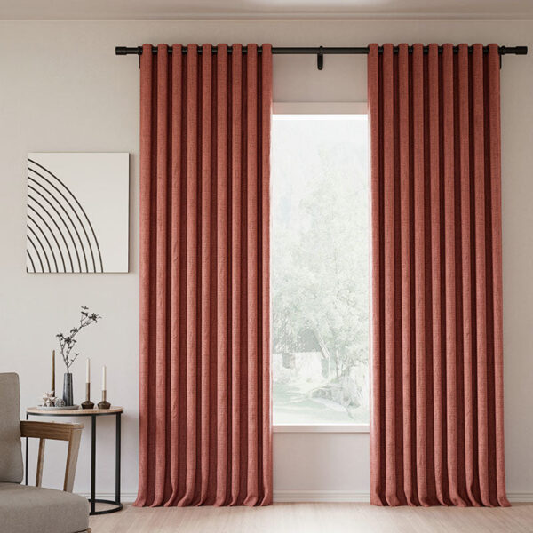 Grommet Lille Linen Memory Trained Blackout Curtains Natural Modern Pale Blue Aqua Custom Drapes - Image 32