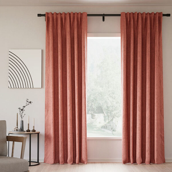 Back Tab Lille Linen Memory Trained Blackout Curtains Natural Modern Custom Drapes - Image 32