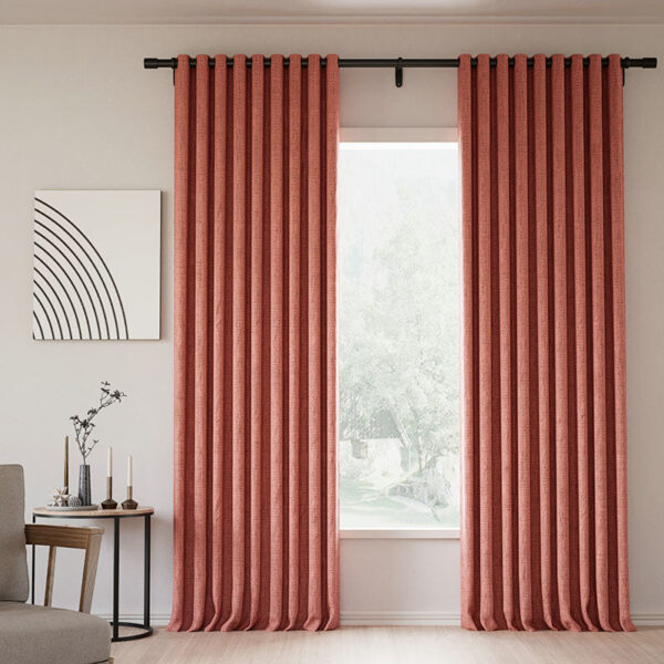 Grommet Lille Linen Memory Trained Blackout Curtains Natural Modern Pale Blue Aqua Custom Drapes - Image 33