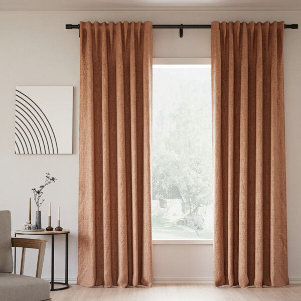 Back Tab Lille Linen Memory Trained Blackout Curtains Natural Modern Custom Drapes - Image 33