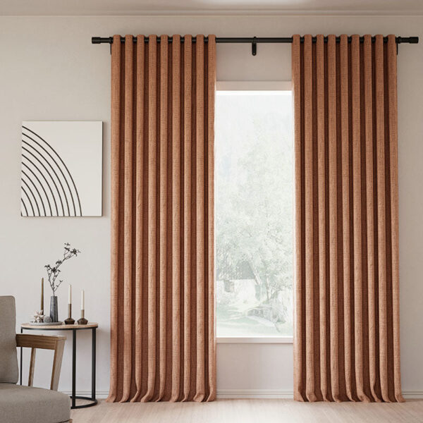 Grommet Lille Linen Memory Trained Blackout Curtains Natural Modern Pale Blue Aqua Custom Drapes - Image 34
