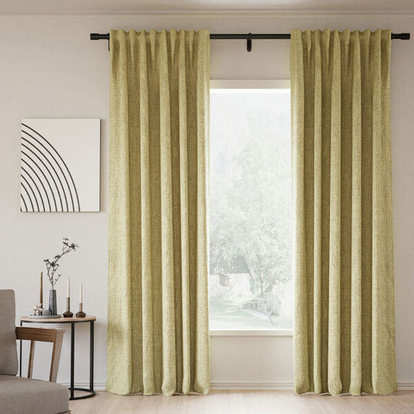 Back Tab Lille Linen Memory Trained Blackout Curtains Natural Modern Custom Drapes - Image 34