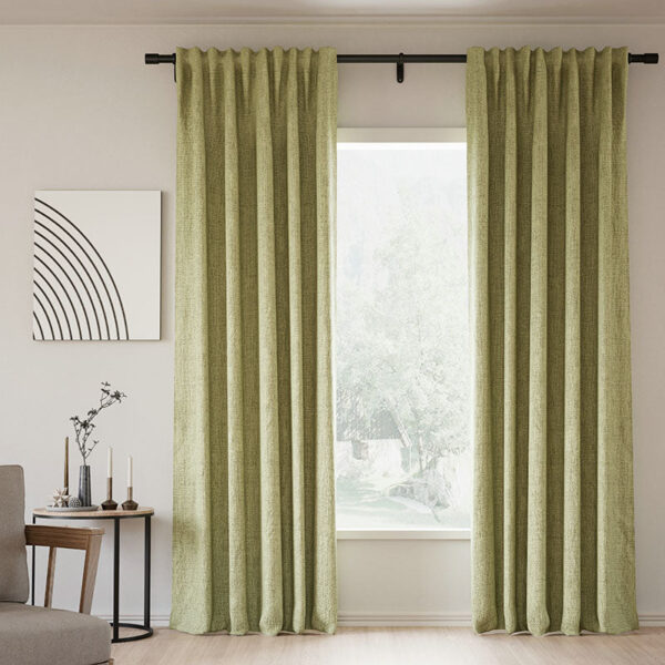 Back Tab Lille Linen Memory Trained Blackout Curtains Natural Modern Custom Drapes - Image 36