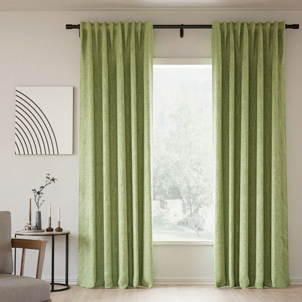 Back Tab Lille Linen Memory Trained Blackout Curtains Natural Modern Custom Drapes - Image 37