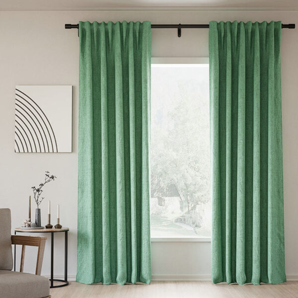 Back Tab Lille Linen Memory Trained Blackout Curtains Natural Modern Custom Drapes - Image 38