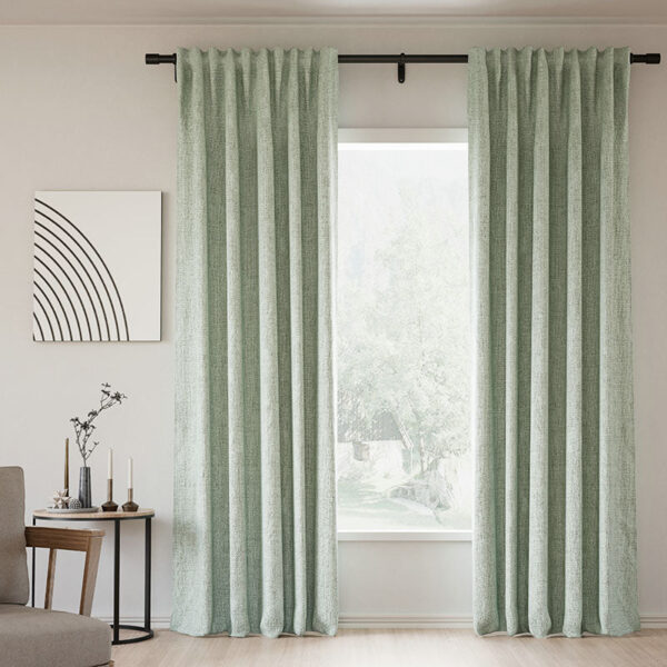 Back Tab Lille Linen Memory Trained Blackout Curtains Natural Modern Custom Drapes - Image 40