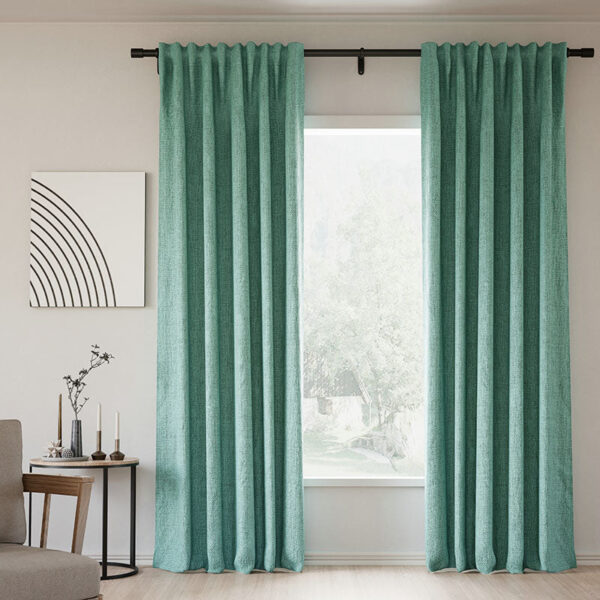 Back Tab Lille Linen Memory Trained Blackout Curtains Natural Modern Custom Drapes - Image 41