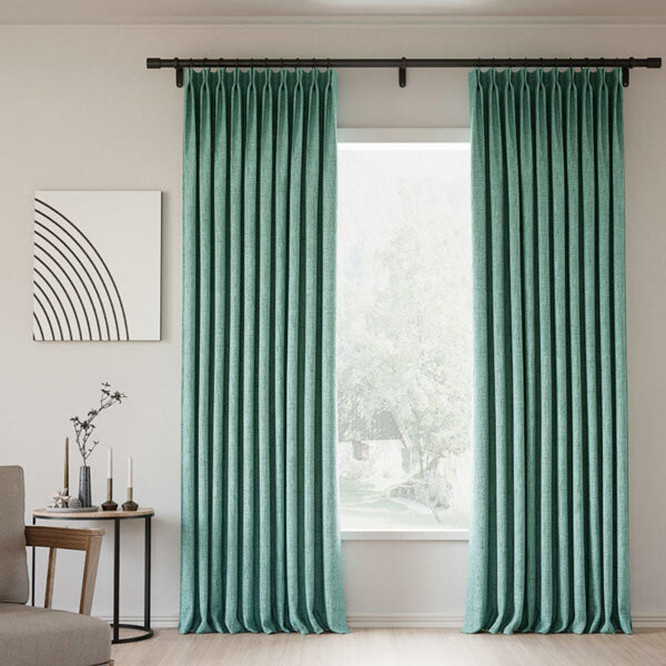 Pinch Pleated Lille Linen Memory Trained Blackout Curtains Natural Modern Custom Drapes - Image 49
