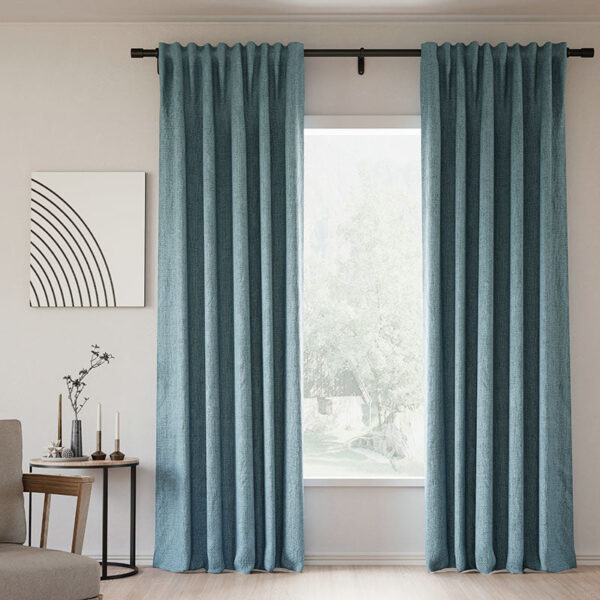 Back Tab Lille Linen Memory Trained Blackout Curtains Natural Modern Custom Drapes - Image 42