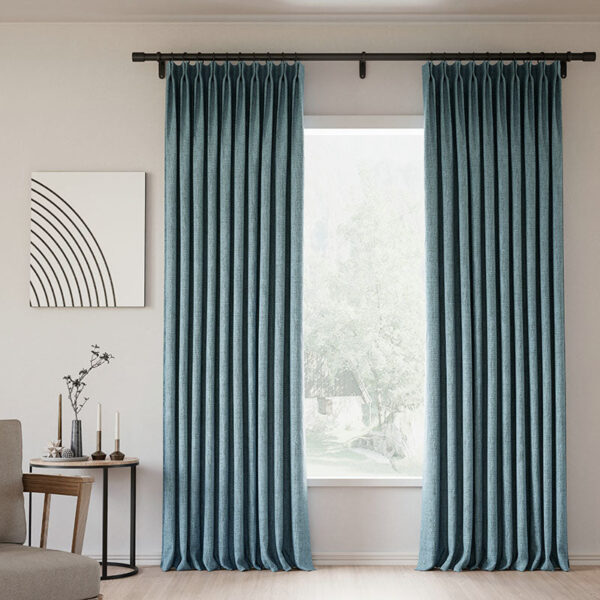 Pinch Pleated Lille Linen Memory Trained Blackout Curtains Natural Modern Custom Drapes - Image 50
