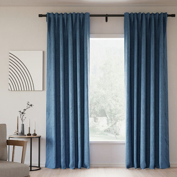 Back Tab Lille Linen Memory Trained Blackout Curtains Natural Modern Custom Drapes - Image 43