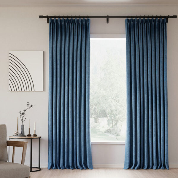 Pinch Pleated Lille Linen Memory Trained Blackout Curtains Natural Modern Custom Drapes - Image 51