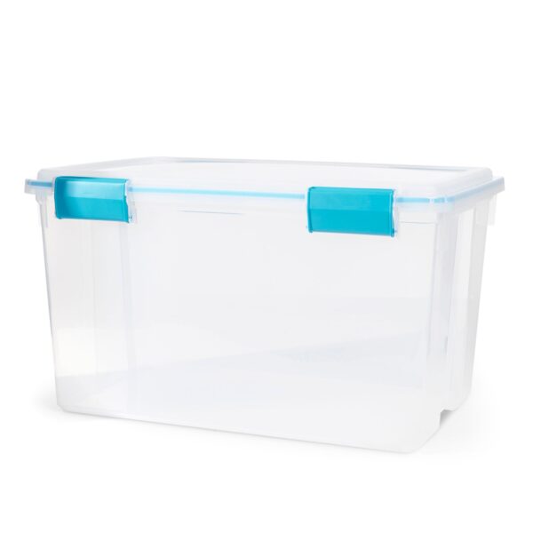 54-Qt Clear Plastic Stackable Storage Bin w/ Gasket Latch Lid, 12 Pack - Image 9