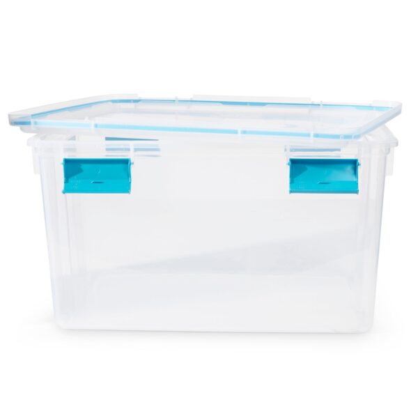 54-Qt Clear Plastic Stackable Storage Bin w/ Gasket Latch Lid, 12 Pack - Image 10