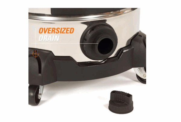 WD1060 10 Gal. 6.0-Peak HP Stainless Steel Wet/Dry Shop Vacuum with Filter, Hose and Accessories - Image 7