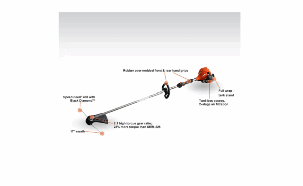 SRM-2320T 21.2 cc 2-Stroke Gas Straight Shaft Trimmer - Image 2