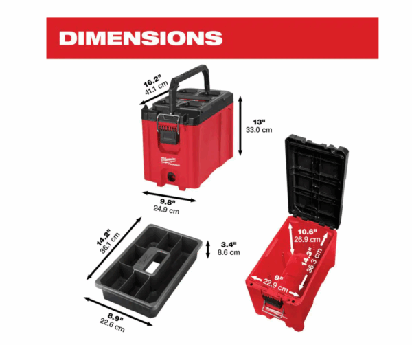 48-22-8422  10 in. Compact Portable Tool Box with Adjustable Dividers and Interior Storage Tray - Image 3