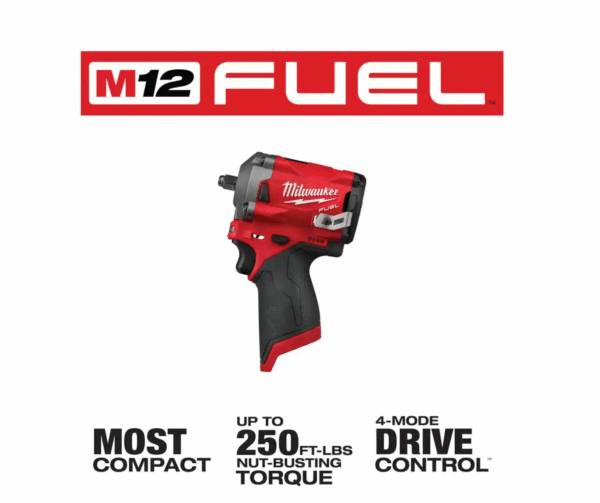 2554-20-48-11-2420 M12 FUEL 12V Stubby 3/8 in. Lithium-Ion Brushless Cordless Impact Wrench with M12 2.0Ah Battery - Image 3