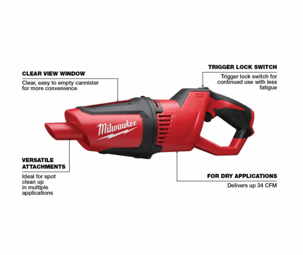 2401-22-0850-20 M12 12-Volt Lithium-Ion Cordless 1/4 in. Hex Screwdriver Kit with M12 Lithium-Ion Cordless Compact Vacuum - Image 3